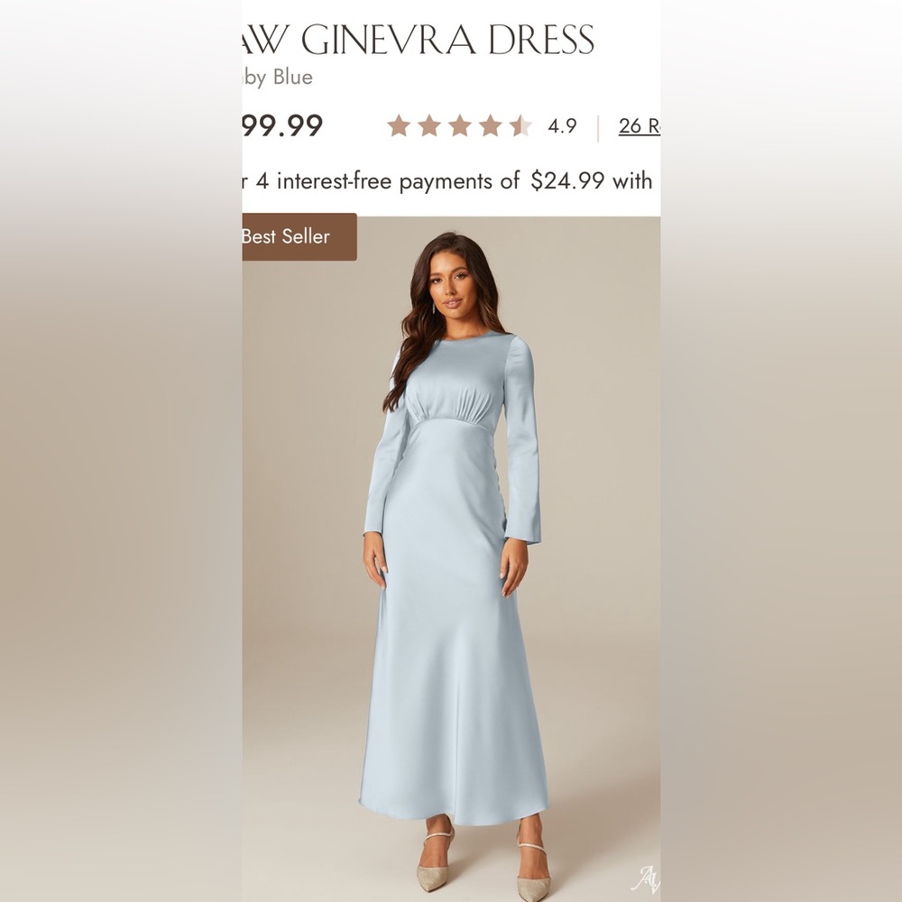 Brand New AW BRIDAL Blue Satin dress - Picture 5 of 7